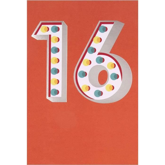 Carte D Anniversaire 16 Ans Motif Feuille D Aluminium 436 Cdiscount Beaux Arts Et Loisirs Creatifs