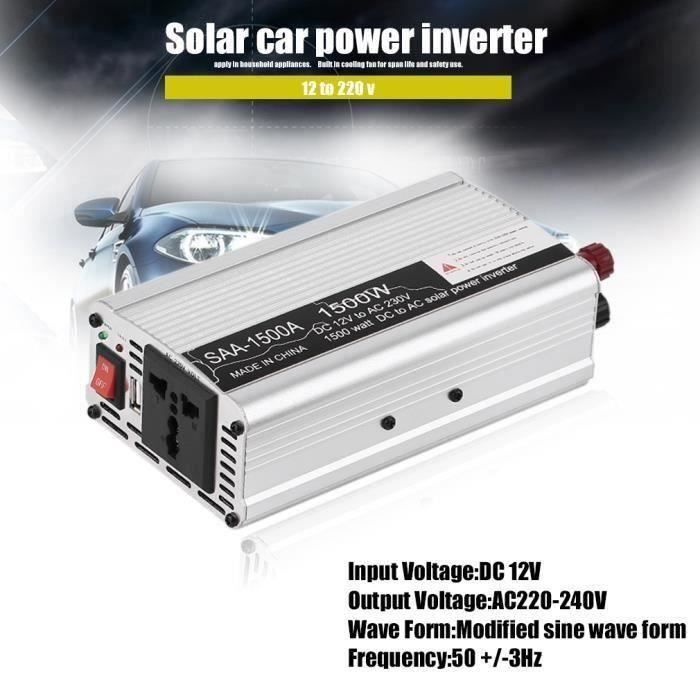 Duokon onduleur à onde sinusoïdale Onduleur de voiture 500W DC 12V à AC 220‑230V avec