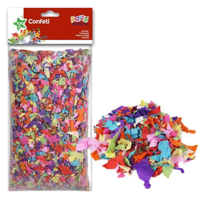 Sachet de confettis 100 grammes papier multicolores idéal carnaval