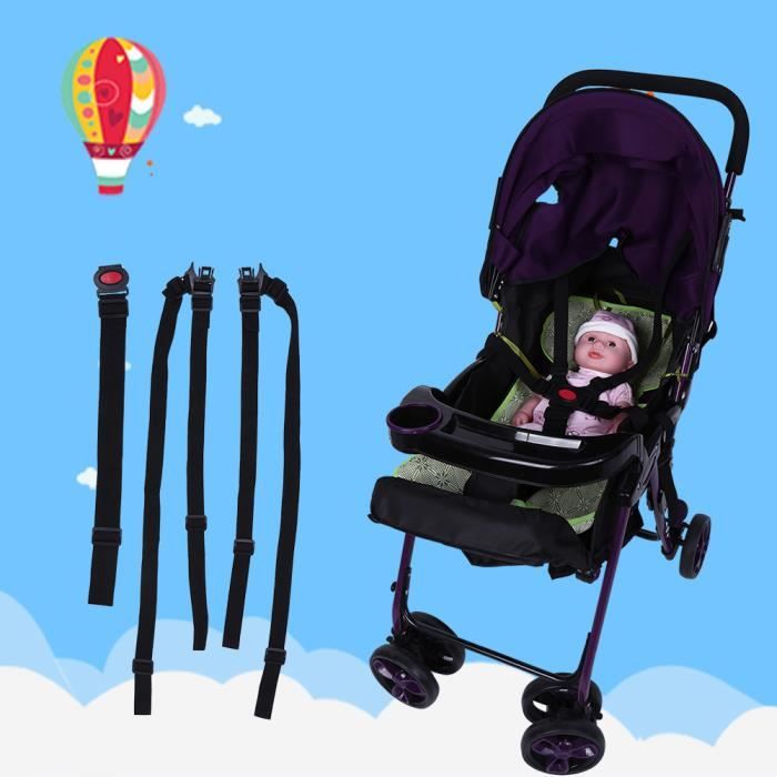 Ceinture de sécurité pour poussette bébé, harnais de sécurité enfant 5  points, sangles de ceinture de sécurité réglables pour chaise haute,  harnais