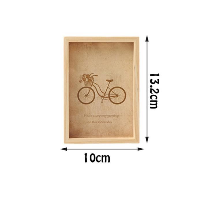 Cadre Photo Rétro Vintage Bois Recouvert Photo 13 x 13 c - 40 x 40 c