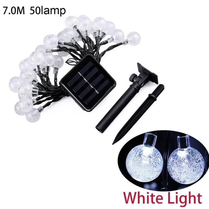 PhilzOps Guirlande Lumineuse Solaire, 13.8M 60 LED Blanc Chaud Cristal Guirlande Extérieur Mémoire 8 Modes Étanche LED Boules Lumière pour Décoration Intérieur Jardin Patio Balcon Mariage Fête Noël