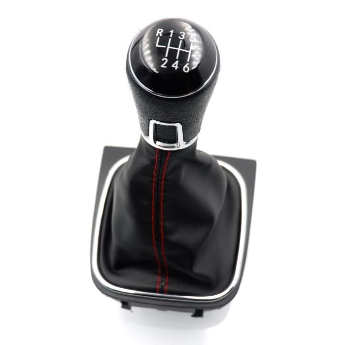 Pommeau De Levier De Vitesse 6 Vitesses En Cuir Microfibre Noir - Compatible Mini Cooper R55 R56 R57 R58 R59 R60 R61