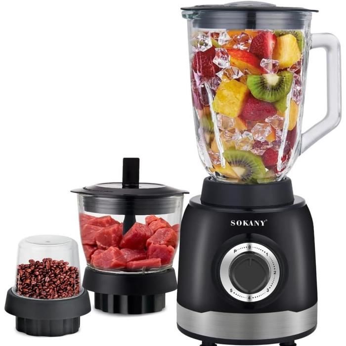 Moulinex Blender Haute Vitesse 2 En 1 Blender Mixeur Puissance 1200W Mixeur électrique 2L Mixeur Smoothie