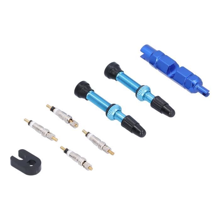 2 Tiges De Valve Presta Tubeless 40 Mm En Alliage D'aluminium - Pour Pneus Vélo Route Et VTT - Couleur Bleue