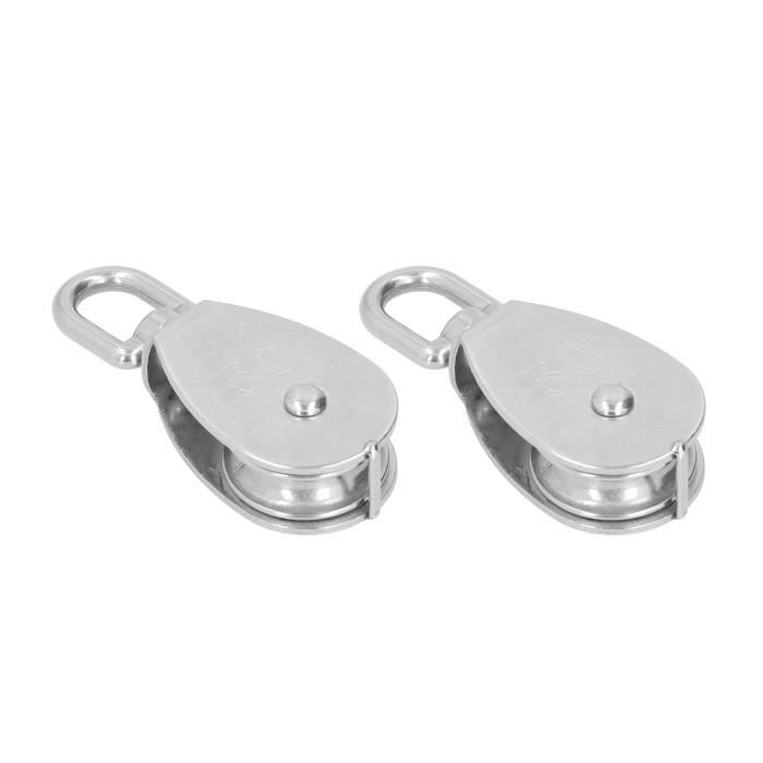 Lot De 2 Poulies De Câble En Métal Robuste - Capacité 215kg, Poulie En Acier Forme V Pour Porte De Garage, Gym Et Levage