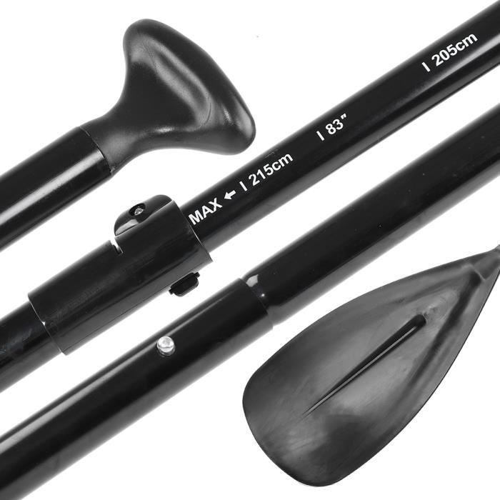 Pagaie SUP 3 Pièces En Carbone – Réglable 165-205 Cm, Légère 0,74 Kg, Avec Système Anti-torsion, Pour Kayak, Surf Et Paddle