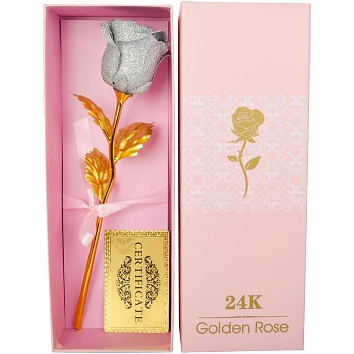 Rose Éternelle Or 24K Rouge Et Dorée - Cadeau Romantique Saint Valentin, Fête Des Mères