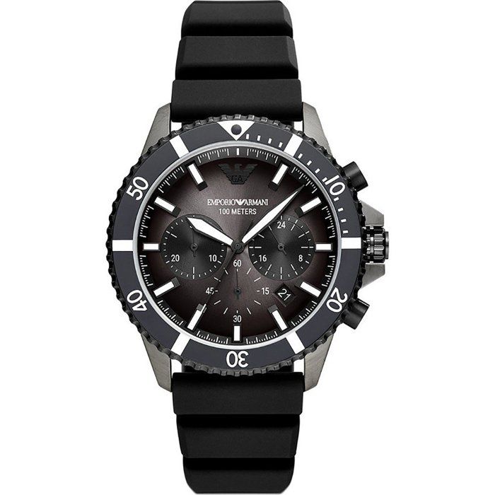 Montre Emporio Armani - Hommes - AR11515 - Noir Silicone - Chronographe - Etanche 10 Atm