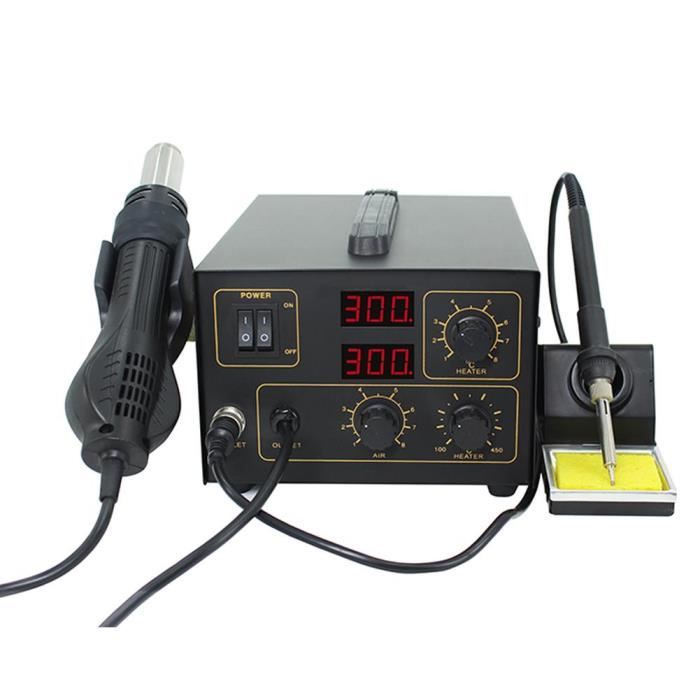 Stazione Saldatura YIHUA 853AAA 3-in-1 - Aria Calda, Saldatore E PreRiscaldatore Per PCB SMD - Foto 2