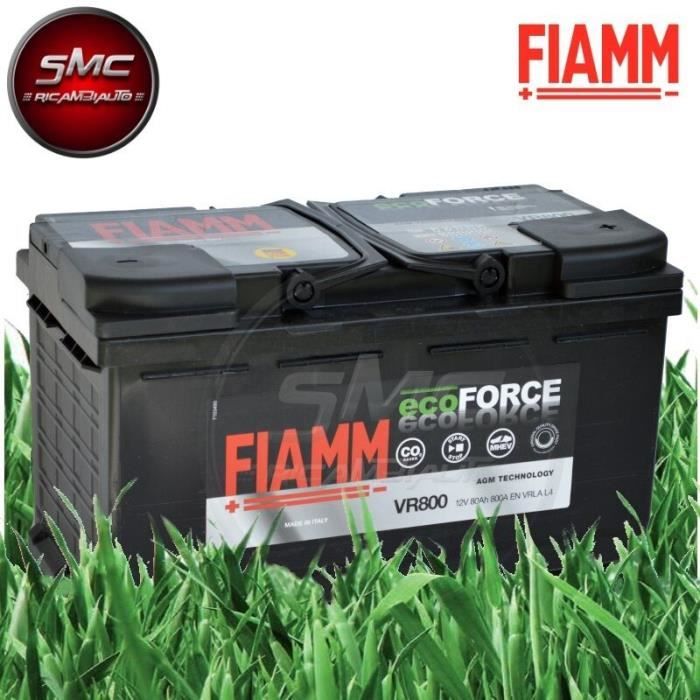 BATTERIE ECOFORCE AGM START AND STOP 80AH/800A 12V = 7904205 FIAMM VR800