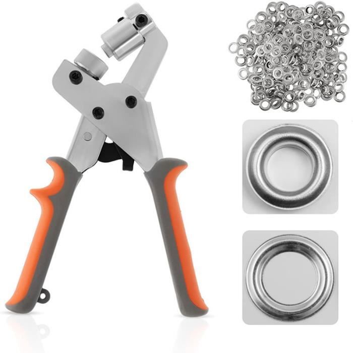 Kit D'œillets Rapid 5000412 - 25 œillets 10 X 21 Mm + Enclume Et Marteau Métalliques