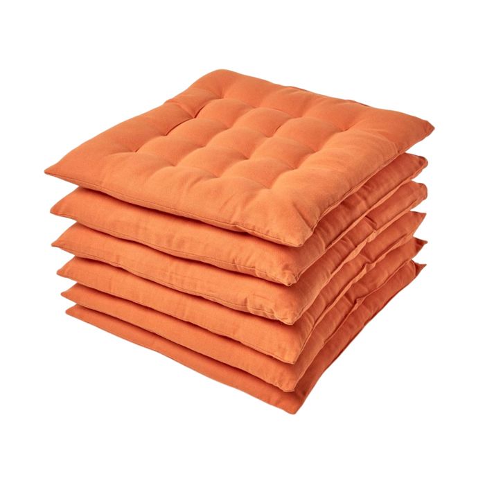 Lot de 6 galettes de chaise Capitonnée Terracotta 40 x 40 cm Lot de 6 galettes de chaise Capitonnée Terracotta 40 x 40 cm
