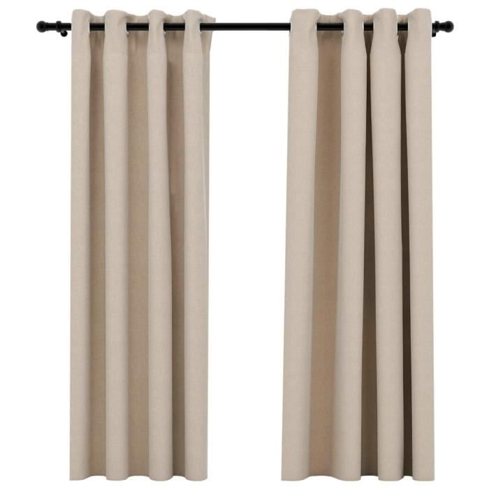 Beauoop Lot de 2 rideaux occultants en tissu chenille à motif floral