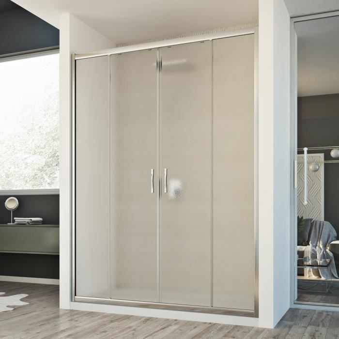 CABINE DE DOUCHE PAROI DE DOUCHE 150 CM H198 MUR 1 PORTE OPAQUE COULISSANT