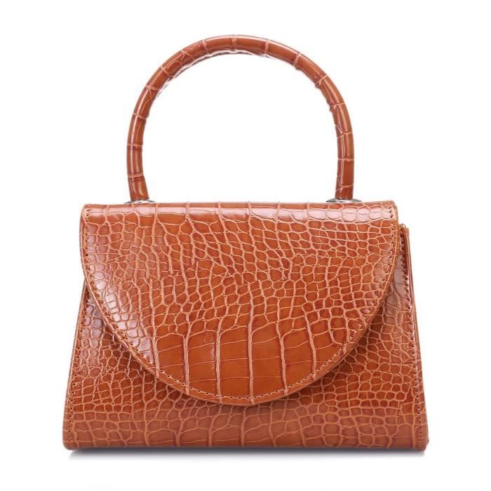 sac effet croco marron