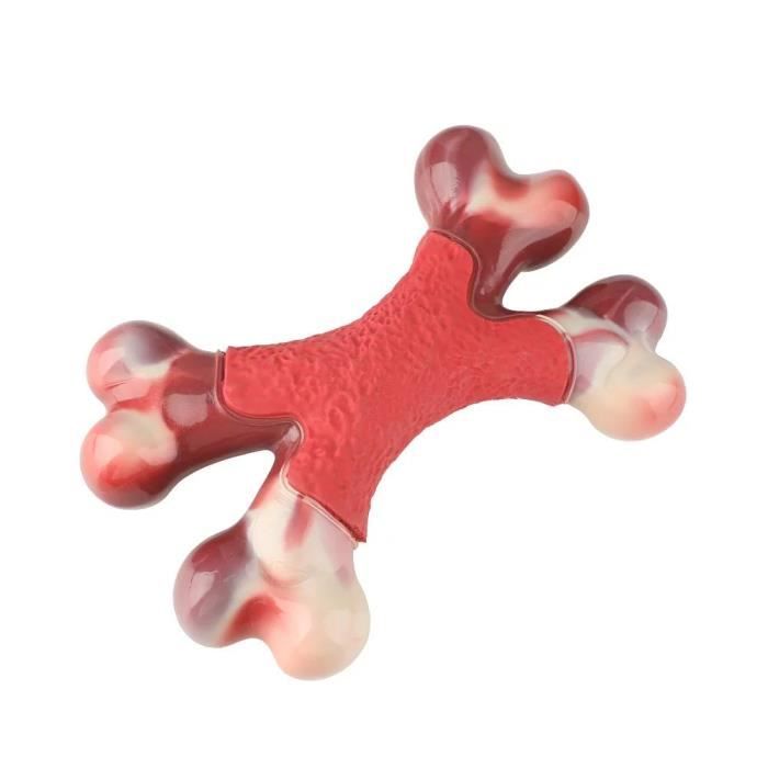 Comparer les prix de MASBRILL Jouets pour Chiens à Mâcher Aggressifs de Grande Taille, Jouet à Mâcher en Nylon pour Grands Chiens, Saveur de Boeuf, Rouge