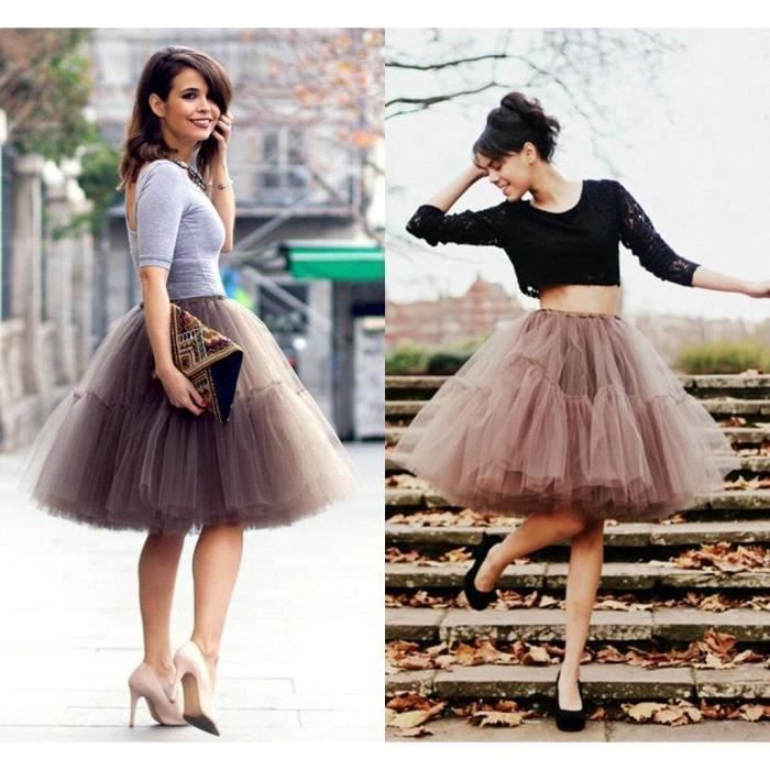 Babyonlinedress Femme Rétro style année 50 vintage en Tulle Elastique Audrey Hepburn Rockabilly Petticoat Tutu-18 Couleurs 