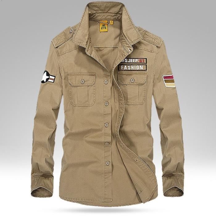 chemise kaki homme