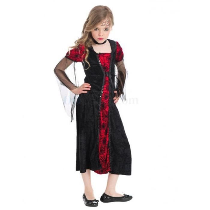 Déguisement Vampire Fille Enfant - Costume Halloween Complet Avec Accessoires