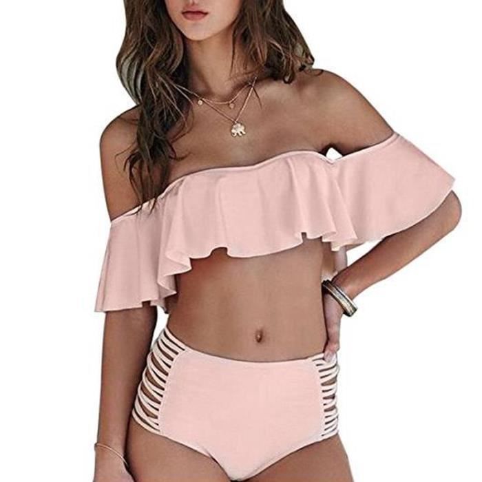 maillot bain 2 pieces taille haute