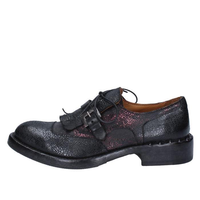 Femme MOMA Noir Achat Derbies Noir Chaussures BY951 Cuir X80PZwnOkN