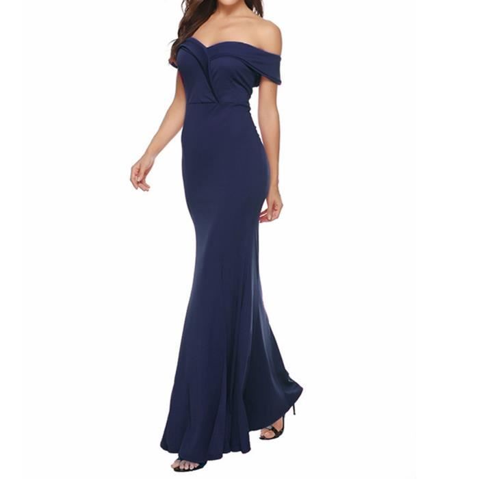 robe longue mariage bleu