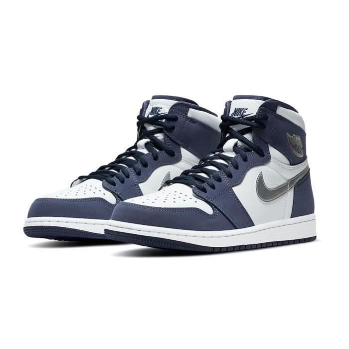 Basket Air-Jordan 1 Air-Jordan One AJ 1 Retro High Chaussure pour Homme et  Femme Bleu Bleu 