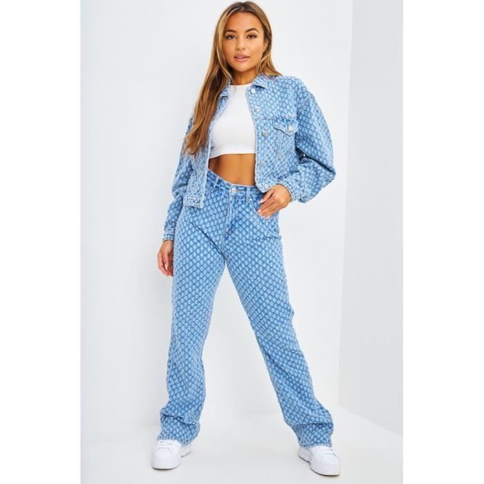 Pantalon jersey droit gros trous ensemble