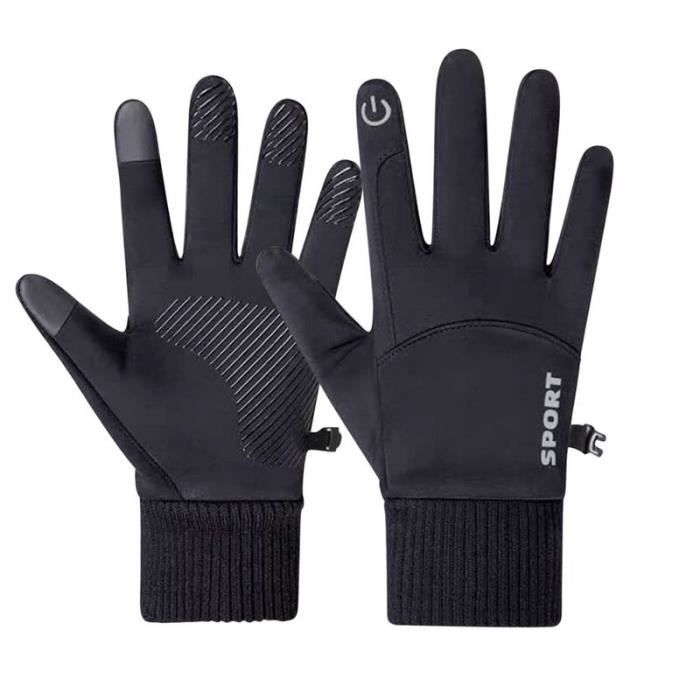 Gants de sport épais en polaire pour chauds antidérapants imperméables en peluche pour cyclisme