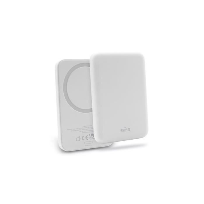 Batterie externe - PURO - PWB 4000 mAh - Noir - Compatible MagSafe - Câble USB-C inclus