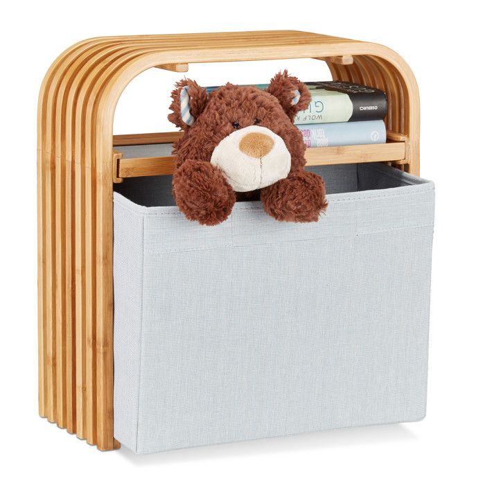 Tabouret en bambou, marchepied avec fente, repose-pieds, HxlxP : 20,5x40x22 cm, plantes, enfants, nature, Relaxdays | Leroy Merlin
