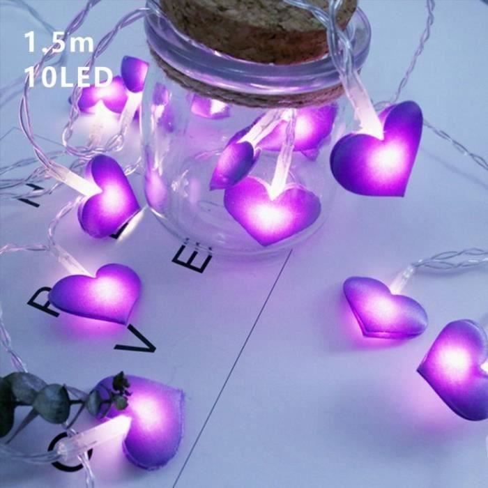 Led Coeur Rouge Dream-Guirlande Lumineuse En Forme Cœur LED Décoration Fête Noël Pour ...