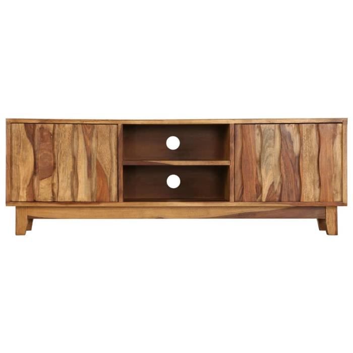 Meuble TV - PWSHYMI - BAU1833 - Bois de Sesham massif - 118 x 30 x 40