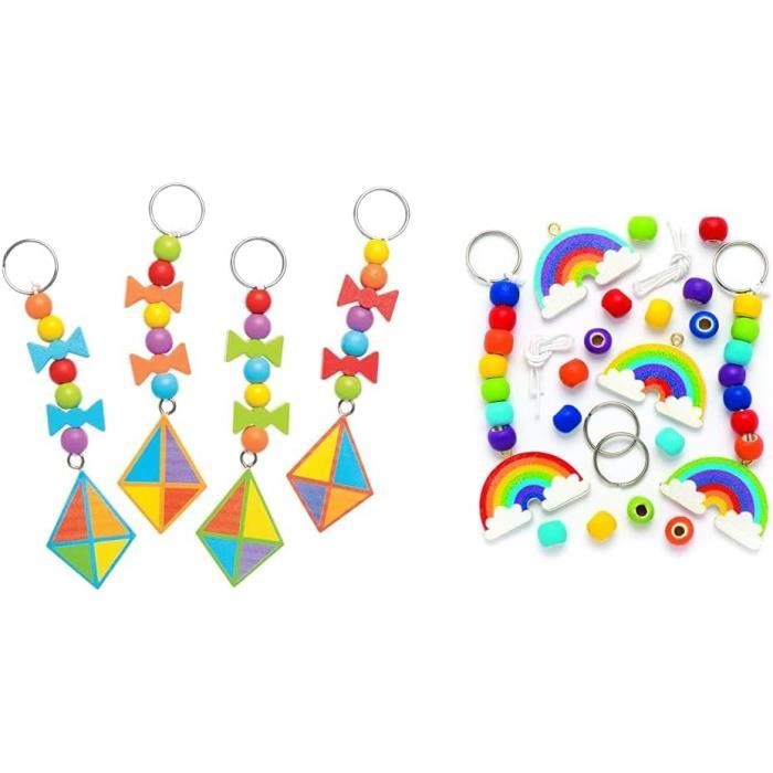 Baker Ross Kits de porte-clés et breloques cerf-volant en bois (Paquet de 4) - Loisirs créatifs à thème pour enfants AT674 Baker Ross Kits de porte-clés et breloques cerf-volant en bois (Paquet de 4) - Loisirs créatifs à thème pour enfants AT674