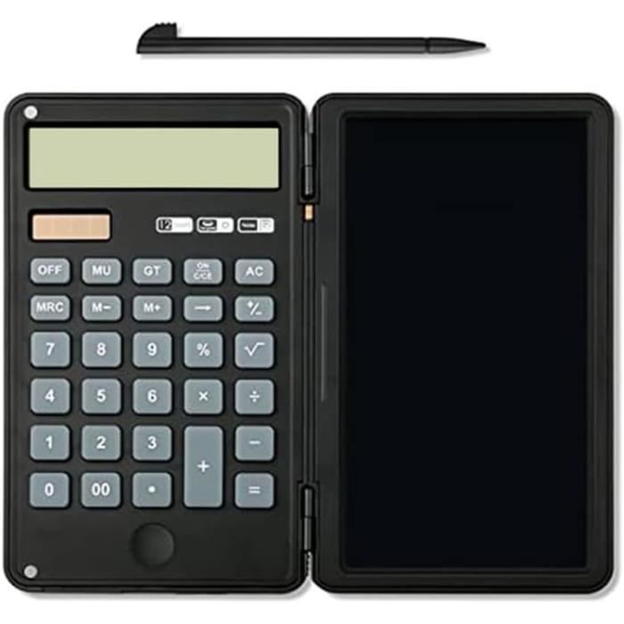 Lot De 2 Calculatrices De Bureau 12 Chiffres - Grand Écran LCD - Alimentation Solaire/Pile - Fonctions Basiques
