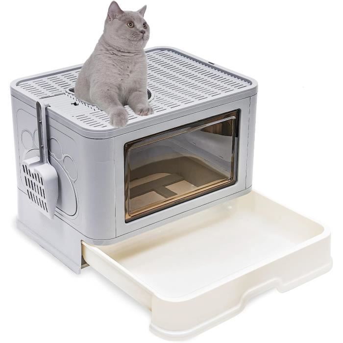 Litière pour Chat avec Couvercle, litière Pliable avec Brosse à — free download