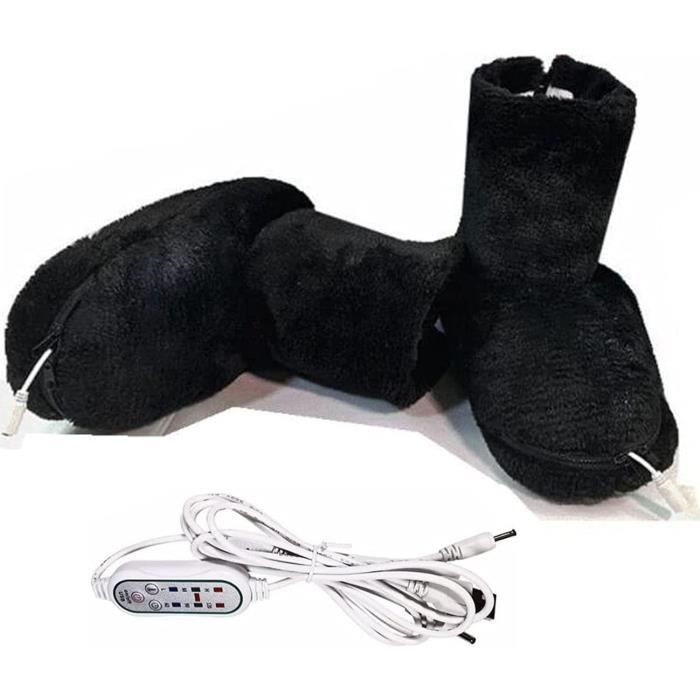 Pantoufles Chauffantes électriques USB - Taille 35-39, Velours Doux, Température Max 55°C