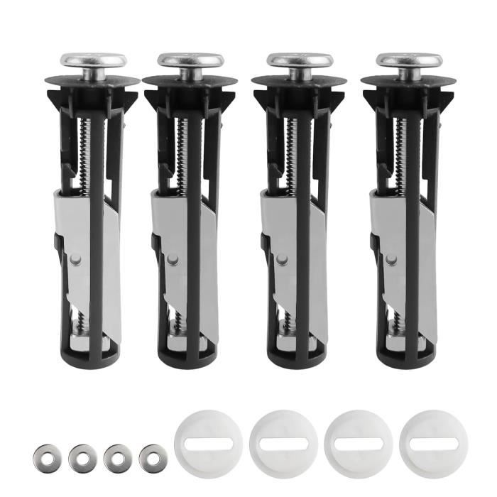 Kit De Fixation Pour Abattant WC - 4 Vis D'expansion, écrous Caoutchouc, Compatible Trous 14-18mm