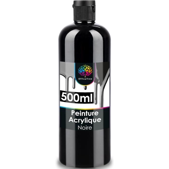 Peinture Acrylique Noire Baker Ross 500 Ml - Pour Enfants, Lavable, Arts Plastiques | Grande Bouteille, Finition Brillante