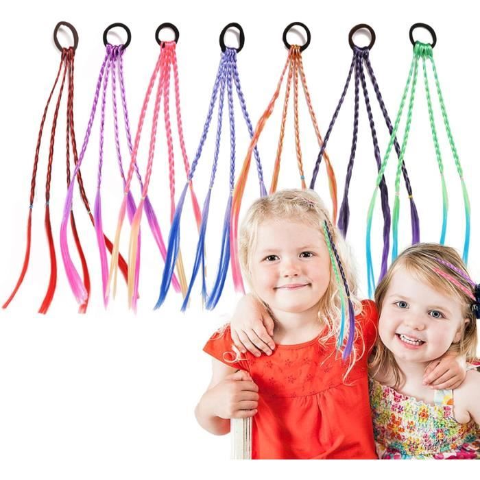Eamlover Extensions de Cheveux Colorés pour Filles, Tresse Cheveux