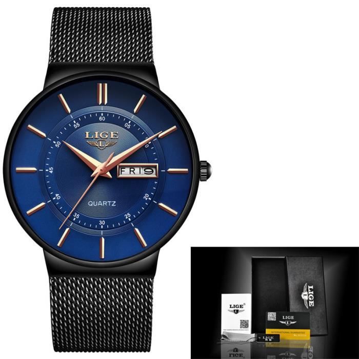CRRJU Montre Homme Quartz Ultra Fine – Bracelet Silicone Coloré – Élégante Et Décontractée