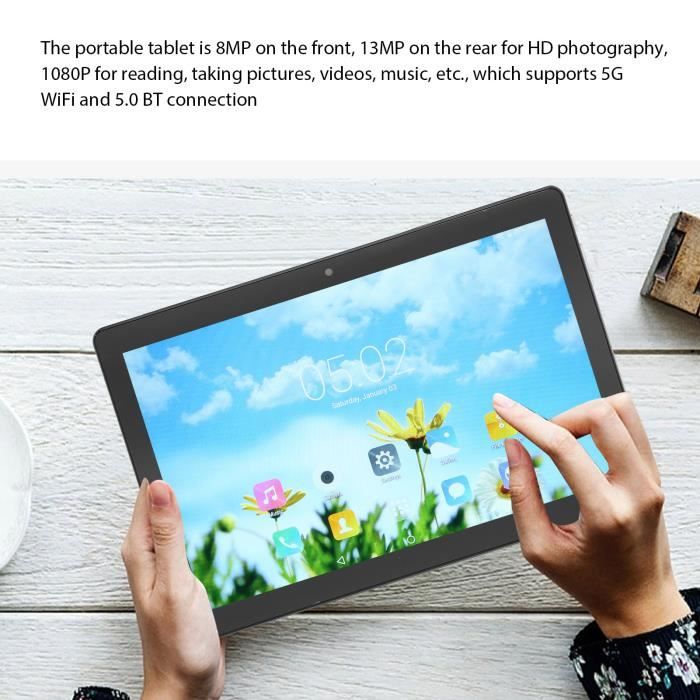 ZER-Tablette tactile intelligente 10.1" Talkable avec WiFi 2.4/5G bi ...