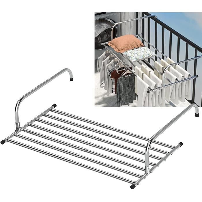 Lot De 2 étendoirs à Linge En Spirale Acier Inoxydable - Pour Draps, Couettes - Design Gain De Place, 41,8 Cm - 11