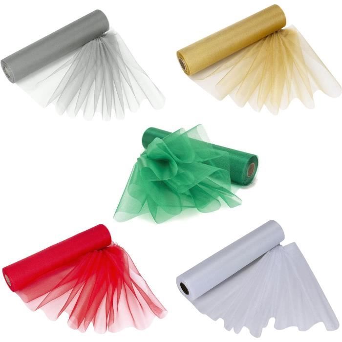 4cm X 45M Ruban Organza, Blanc Transparent De Ruban Organza, Rouleau De Ruban Organza, Pour Emballage De Gâteaux Mariage Noël - Beaux-Arts Et Loisirs Créatifs