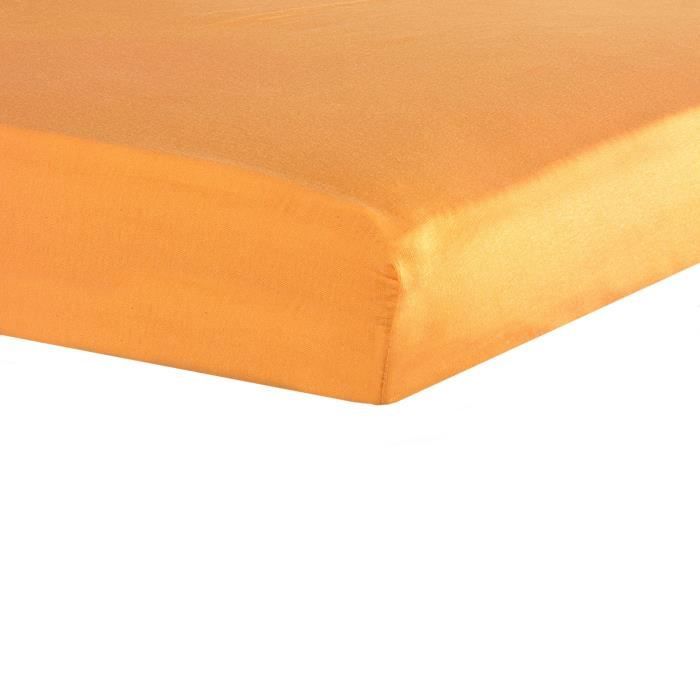 Drap housse TROIS KILOS SEPT - 60x120 cm - Orange - En jersey doux et confortable