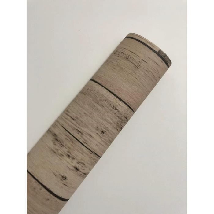 Panneaux Muraux Autocollants Bois Véritable Mosani – 0,9x0,128 M, Couleur Brun/gris