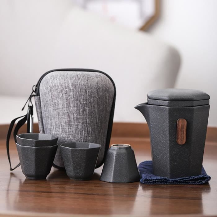Service à Thé De Voyage Vintage Alpi Milano - Malette Bois 1950, 4 Tasses