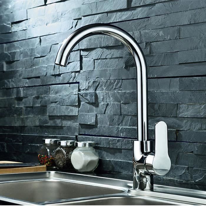 Robinet Lavabo Guador 360° - Mitigeur Mono-commande Chromé Eau Froide/Chaude