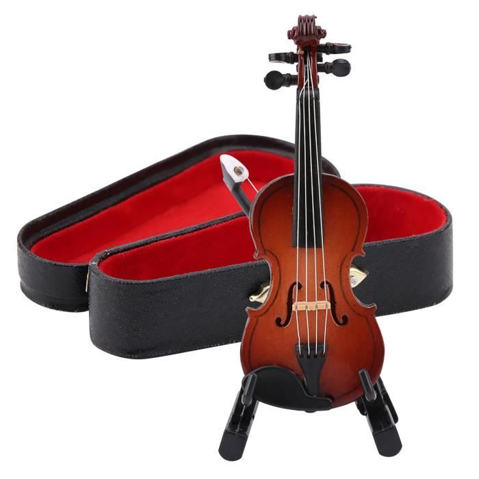 Miniatur-Violine Mit Koffer & Ständer – Holz-Modell 8 Cm, Puppenhaus-Zubehör & Deko